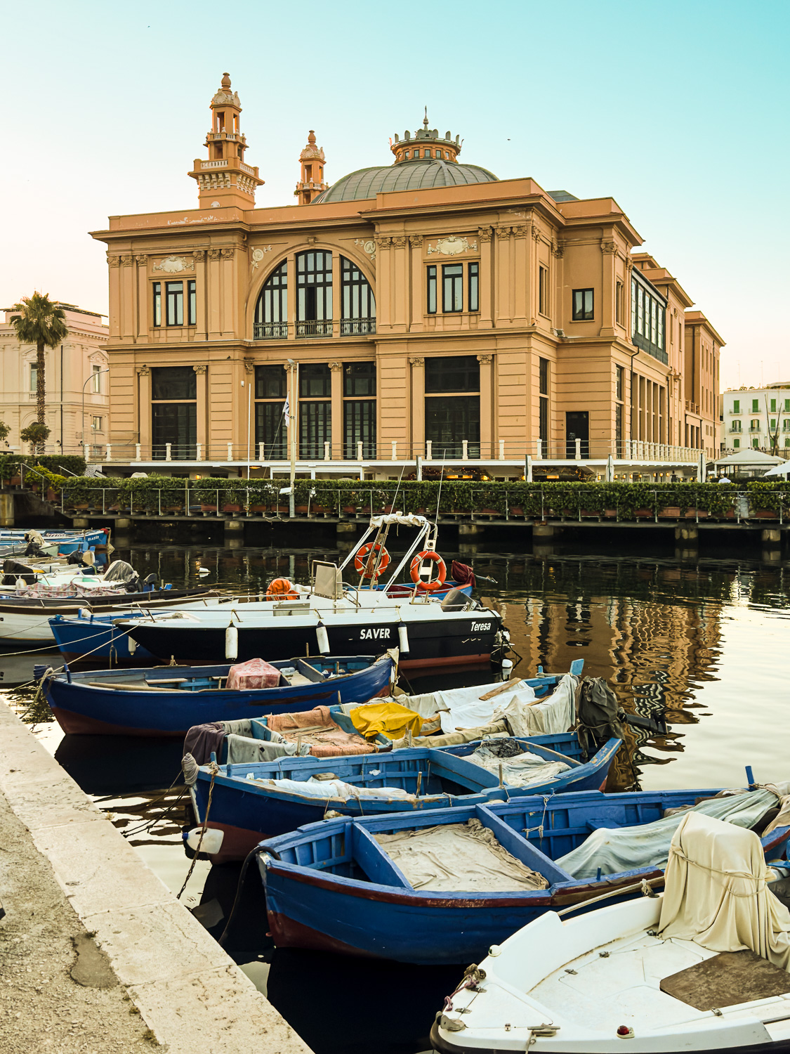 Ultimate Puglia Vacation Guide: Traditional Blue Fishing Boats at the Harbor in Bari, Puglia, Italy